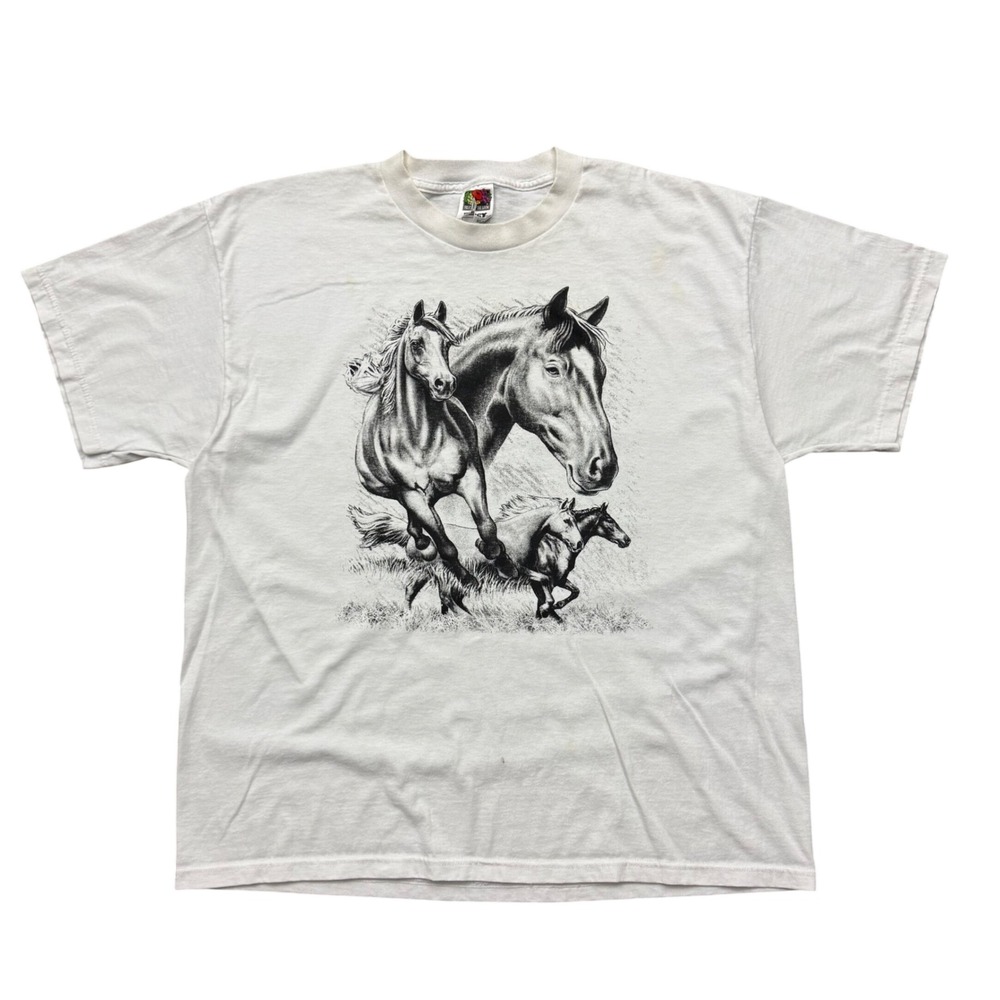 Vintage Horse Animal Western Graphic T-Shirt Tee XL
